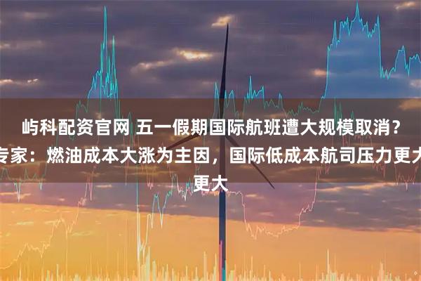 屿科配资官网 五一假期国际航班遭大规模取消？专家：燃油成本大涨为主因，国际低成本航司压力更大